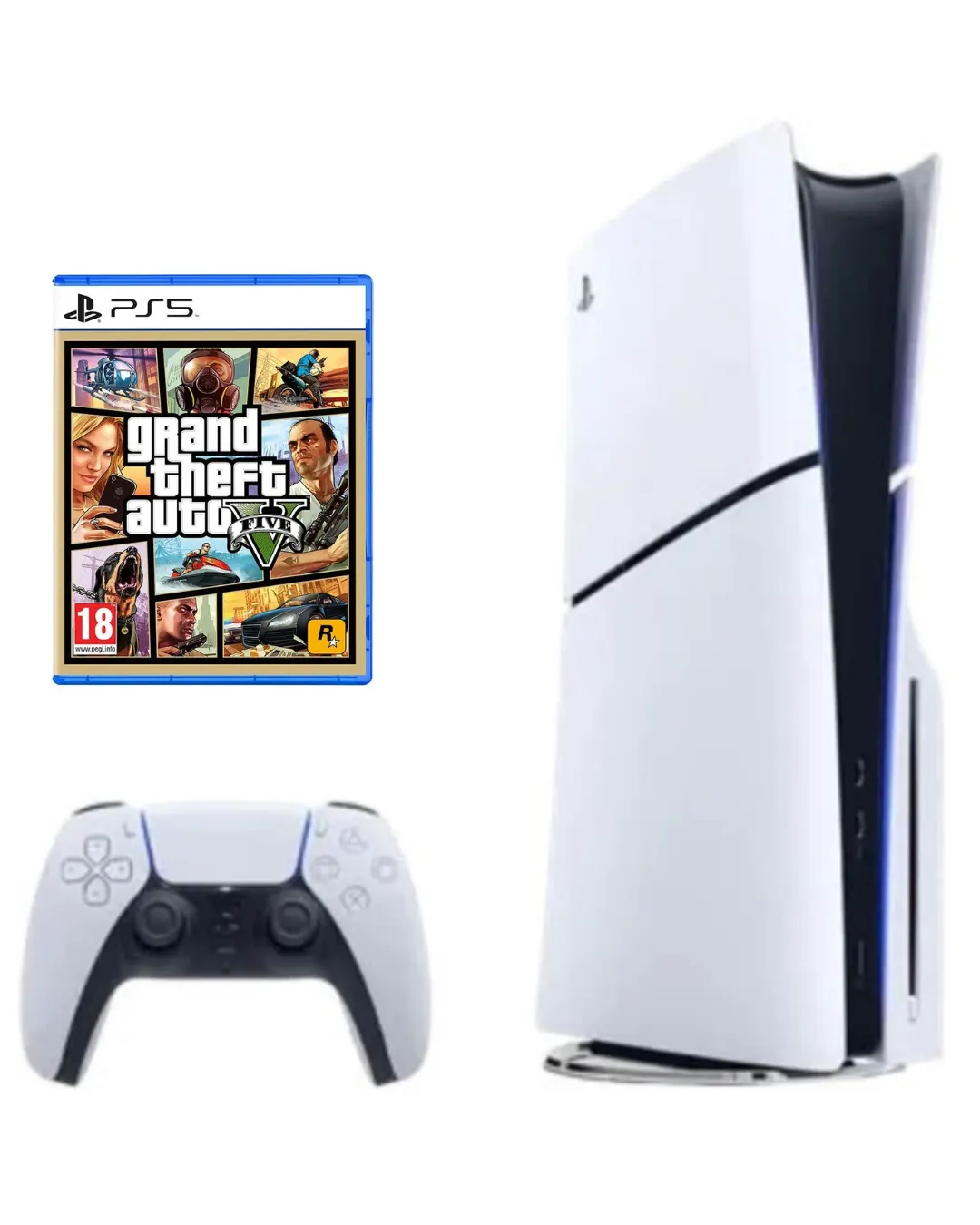 SONY Playstation 5 (PS5) Slim Disc Edition 1TB + GTA 5 PS5 Disc